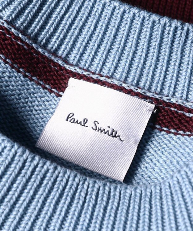 Paul Smith ボーダー プリント 半袖ニット ライトブルー