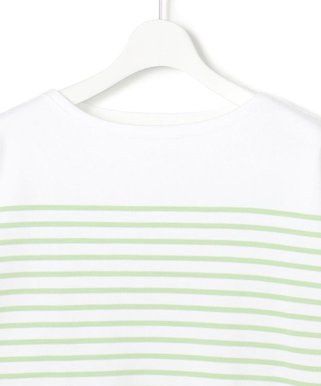 23区 Armo-lux パネルボーダー クロップド カットソー アップルグリーン系