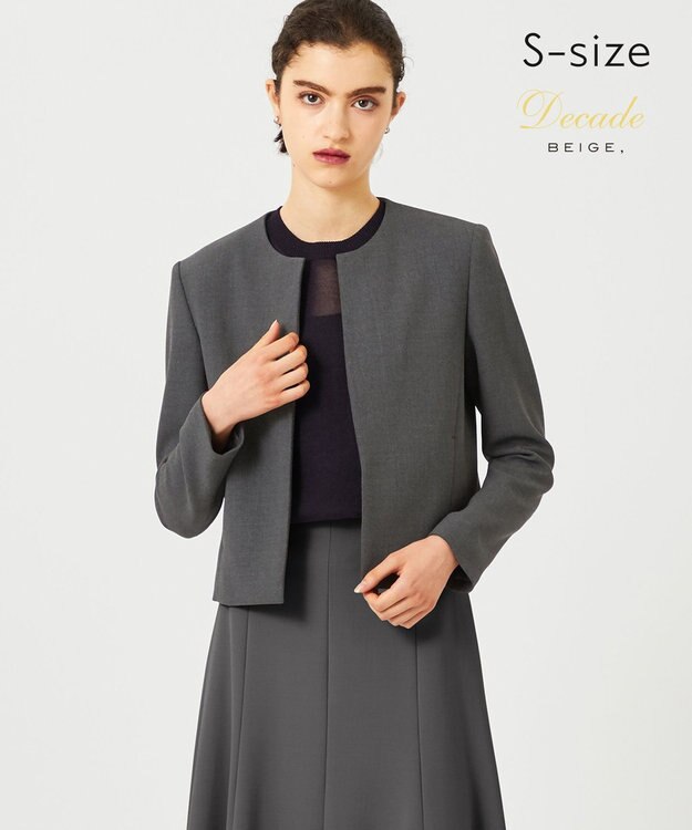 BEIGE， 【S-size】SOPHIA / ノーカラージャケット C.Gray