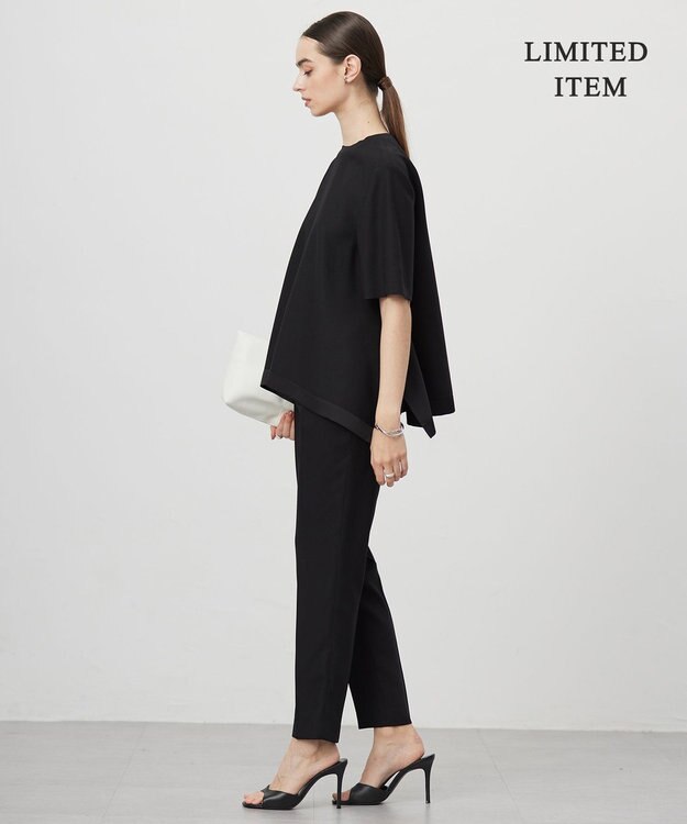 ICB L 【WEB限定・UVケア・速乾・洗える】 FluidBackSatin  Tブラウス ブラック系