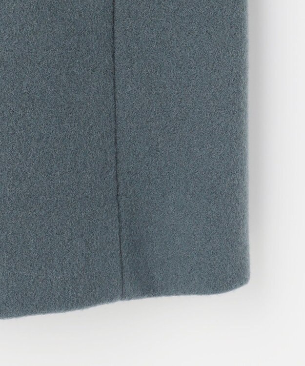 J.PRESS LADIES ショートビーバー ミディ丈 スタンドカラー コート ティールブルー系