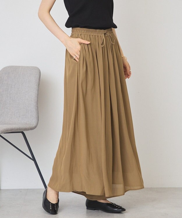 AMERICAN HOLIC 【選べる丈】接触冷感シフォンスカーチョ【WEB限定カラー有り】 Camel