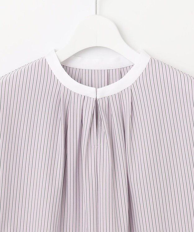 J.PRESS LADIES L ストライプジャージー カットソー ふじ色系1