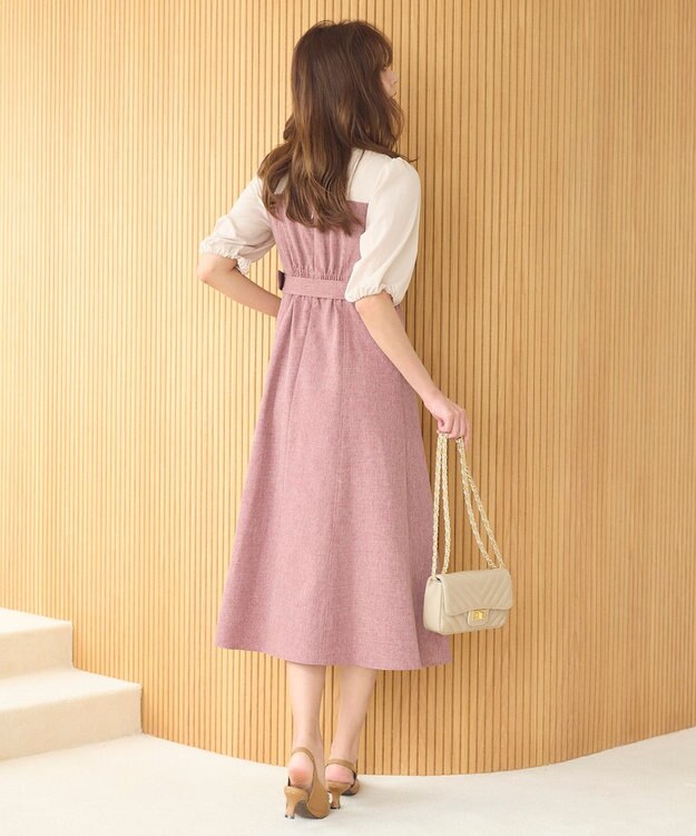 Feroux ドッキング風ワンピース ピンク系