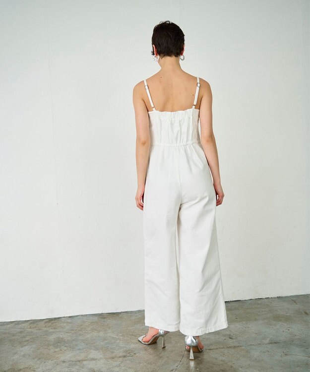 GRACE CONTINENTAL デニムサロペット ホワイト