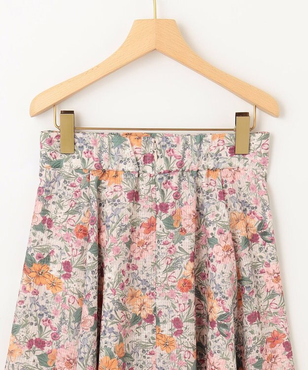 組曲 【洗える・シワになりにくい】フルラージュプリント スカート ベージュ系5