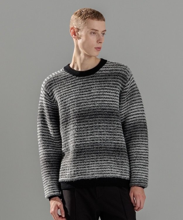 JOSEPH HOMME ヘアリーグラデーション　クルーネックニット ライトグレー系2