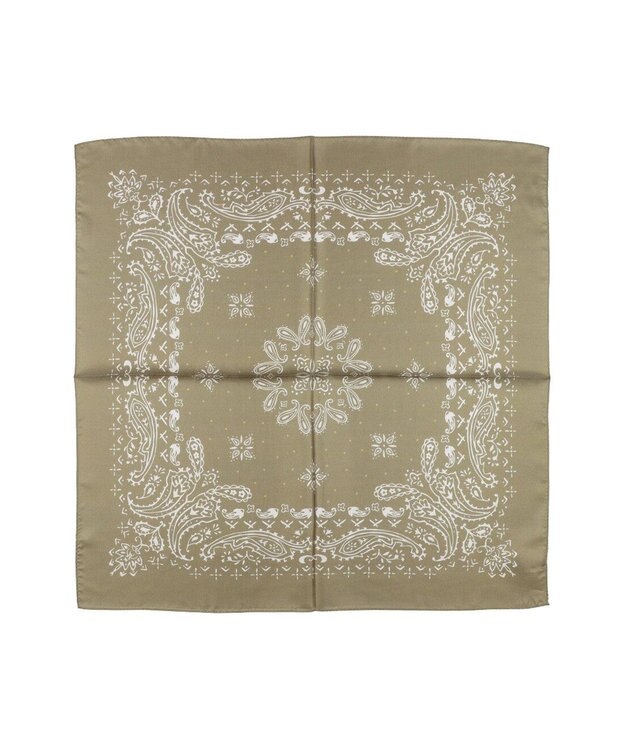 UNBILLION カシュネ cache nez / シルクバンダナ柄スカーフ カーキ