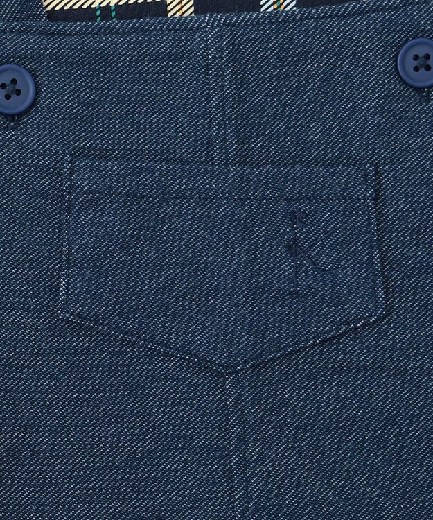 組曲 KIDS 【80-90cm】Check 半袖オーバーオール ネイビー系5