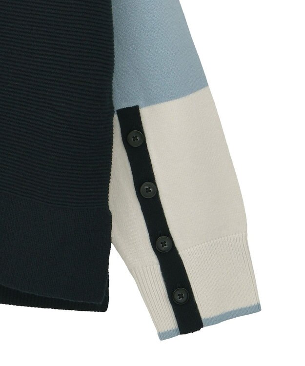 YECCA VECCA 釦デザイン配色ニット Border