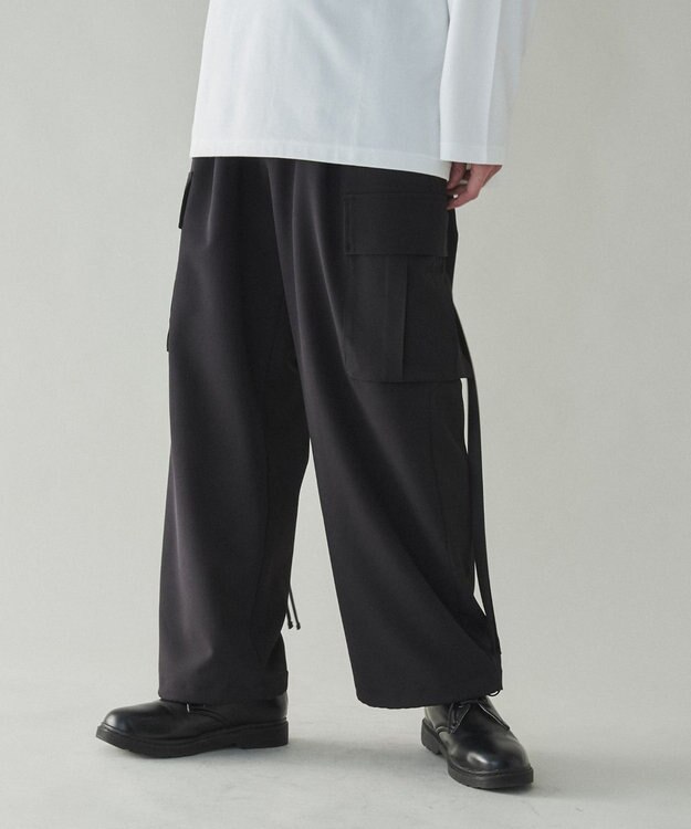 WEGO 【ユニセックス着用ITEM】トロミカーゴスラックス ブラック