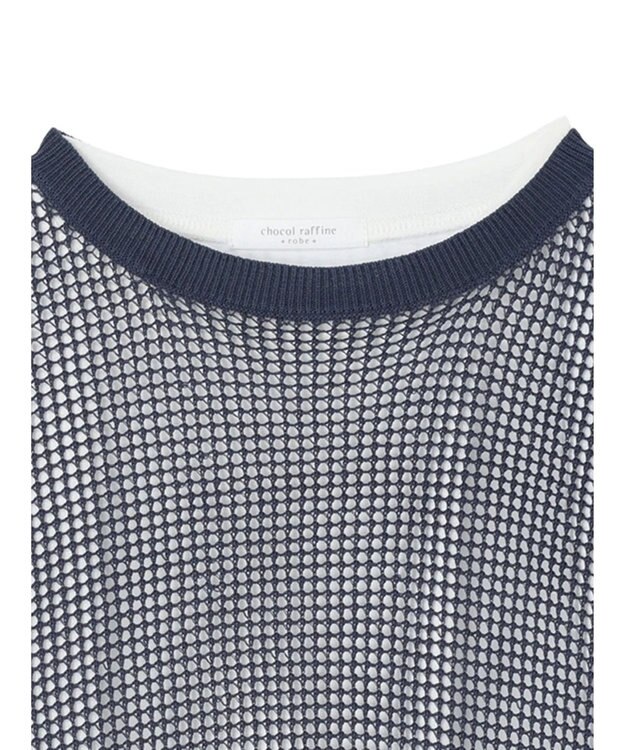 Green Parks ＳＥＴ２点ロンＴ＋メッシュニットプルオーバー Blue