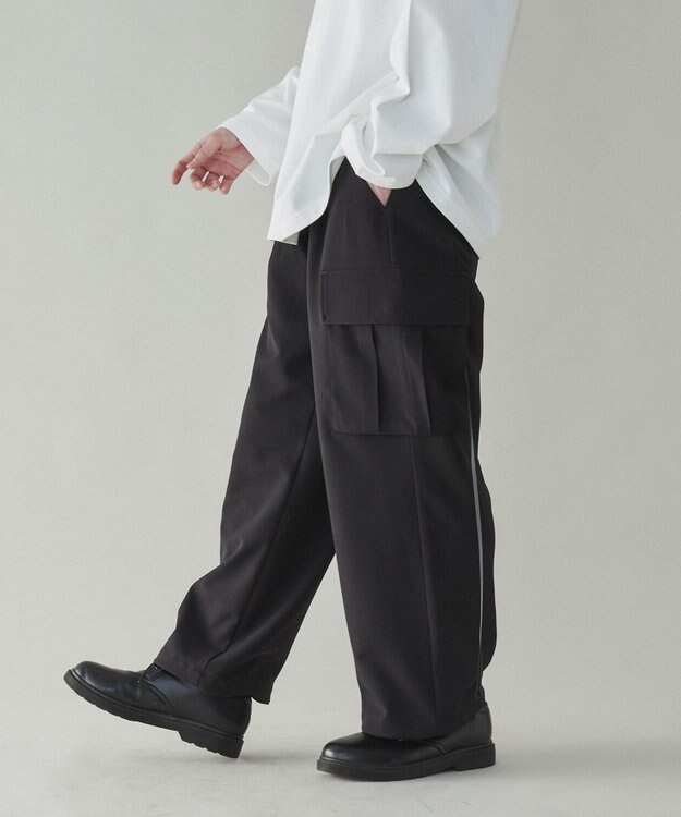 WEGO 【ユニセックス着用ITEM】トロミカーゴスラックス ブラック