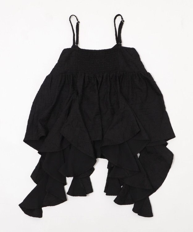 WEGO イレヘムフリルキャミワンピース ブラック