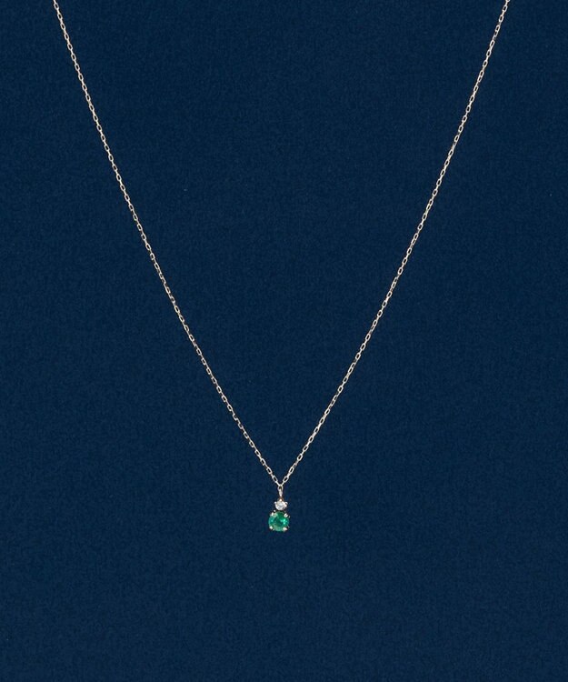 Phoebe 【K10】ジュエルラックネックレス　エメラルド/5月誕生石/天然石/全長:40cm