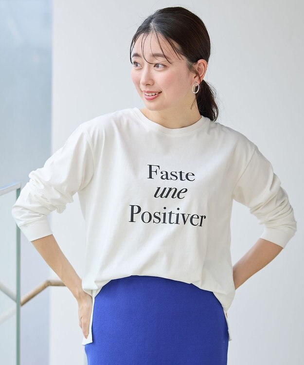 ANY L 【洗濯機可/接触冷感/UVケア】オーガビッツロングスリーブTシャツ オフ×ロゴ