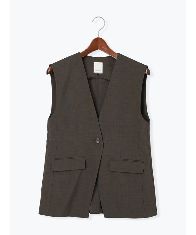 Te chichi 麻調Yカラージレ チャコールグレー