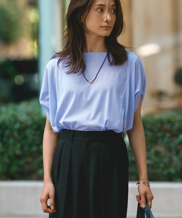 23区 L 【撥水加工/UVカット】キューティクルストレッチツイル ワイドパンツ ブラック系