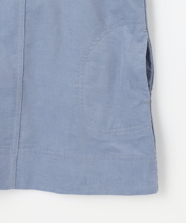 組曲 KIDS 【100㎝】モノトーンフラワーコーデュロイ ワンピース サックスブルー系
