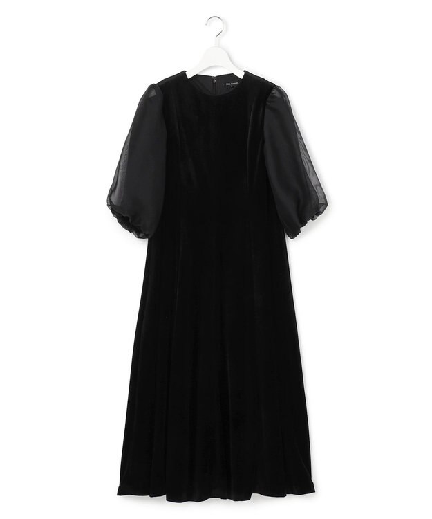 23区 【APPLAUDIR】ベロアコンビ ドレス ブラック系