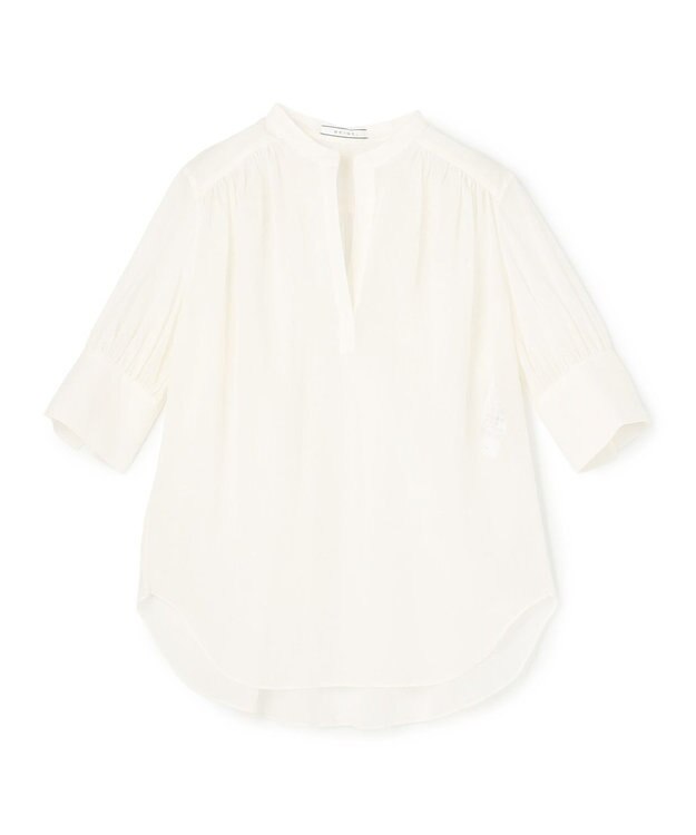 BEIGE， PLUMERIA / コットンシアーギャザーブラウス Ecru