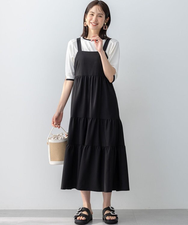 組曲 【WEB限定】ティアードワンピース ブラック系