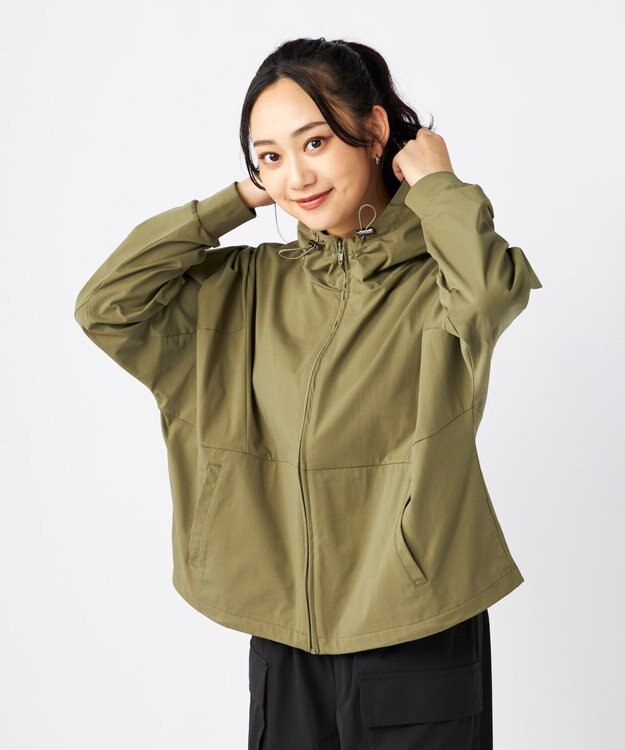 OP／FILA 【Ocean Pacific】らくティブ｜ペアテックスドロストコードUVパーカー カーキ