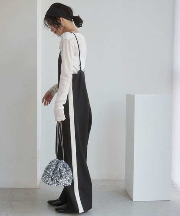 WEGO 【ANGIE VINTAGE】サイドラインサロペット ブラック