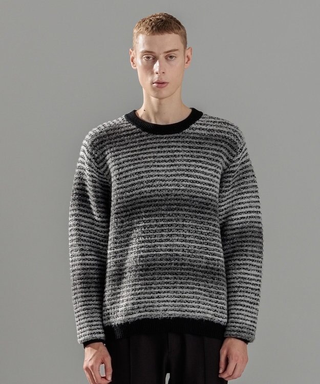 JOSEPH HOMME ヘアリーグラデーション　クルーネックニット ライトグレー系2