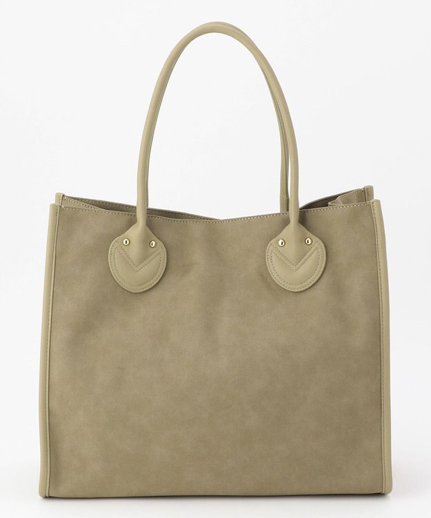 UNBILLION cachecache 丸手根革スクエアトートバッグ カーキ