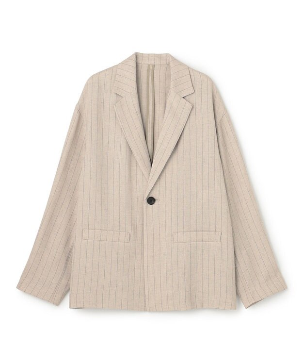 uncrave リネンライクツイル ジャケット フラックスストライプ