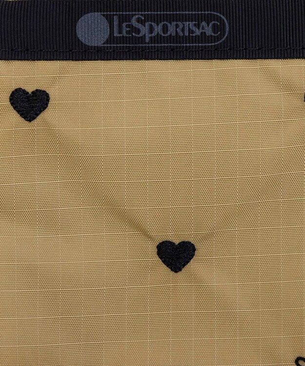 MINI PHONE CROSSBODY/モカブラックハートエンブロイダリー MINI PHONE CROSSBODY/モカブラックハートエンブロイダリー