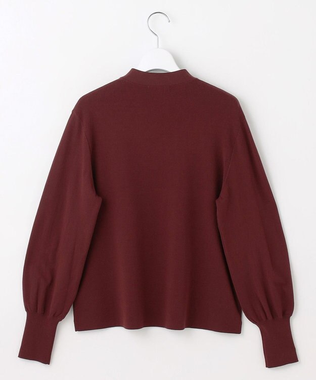 自由区 L レーヨンストレッチブラウスライク ニット ボルドー