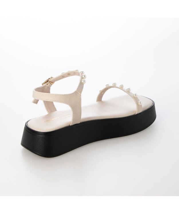 MODE ET JACOMO <noyau>パールデザイン厚底スポーツサンダル アイボリー