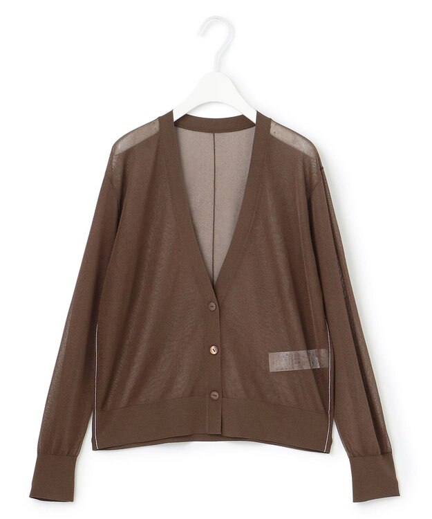 ICB L 【洗える】ドライシアーカーディガン チョコレートブラウン系