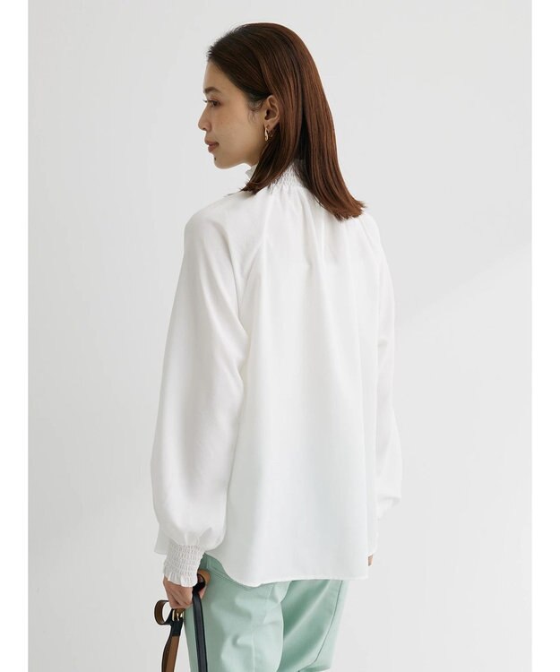 Green Parks ・ＥＬＥＮＣＡＲＥ　ＤＵＥ　シャーリングカラーブラウス Off White