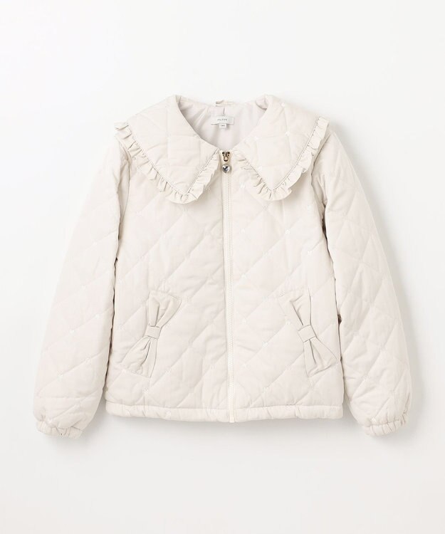 ANY KIDS ハートキルティングブルゾン ミルキーベージュ