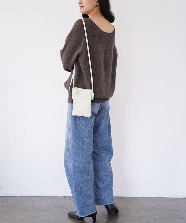 TOQUE 〈大草直子さんアドバイザー〉ベビーアルパカ×ウール縮絨ニットラグランスリーブ ブラウン