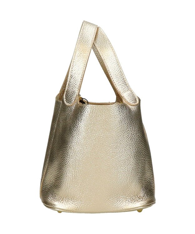 INTER-CHAUSSURES 【ANDREA CARDONE】メタリックレザーバケットバッグ ゴールド