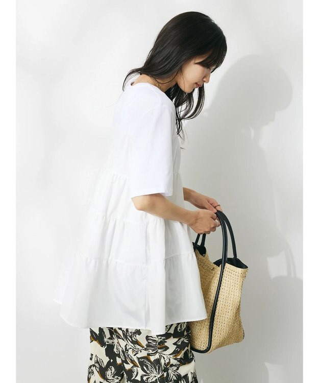 CRAFT STANDARD BOUTIQUE 異素材ティアードカットチュニック Off White