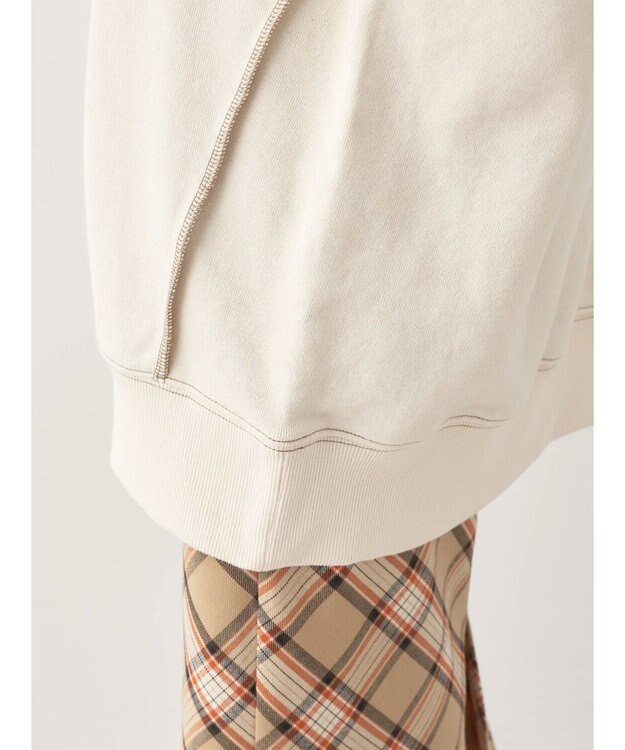 earth music&ecology 配色ルーズスウェット Ivory