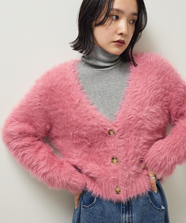 Green Parks ・Ｐｅｔｉｔ　Ｆｌｅｕｒ　シャギーニットカーディガン Pink