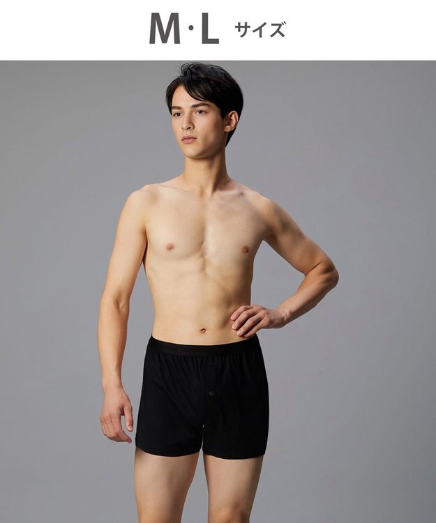 WACOAL MEN トランクス　綿100％　吸汗速乾　抗菌防臭　前開き　/ブロス　GT7300 ブラック