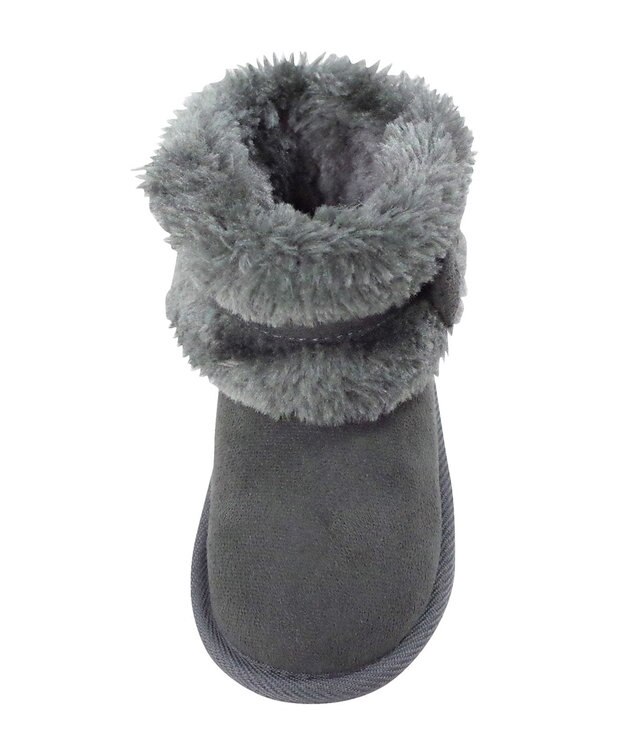 MIKI HOUSE HOT BISCUITS 【13-18cm】 ファー付き サイドリボンブーツ グレー