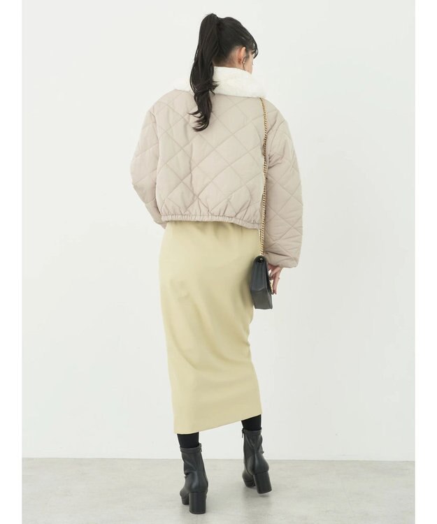 earth music&ecology ファーカラーブルゾン Beige