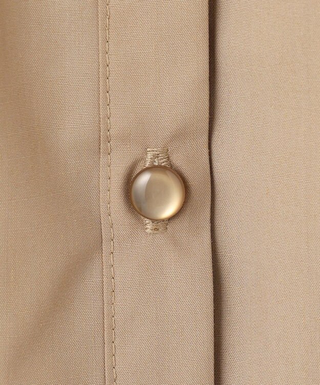 Feroux 袖チュールリボンスキッパー ブラウス ベージュ系