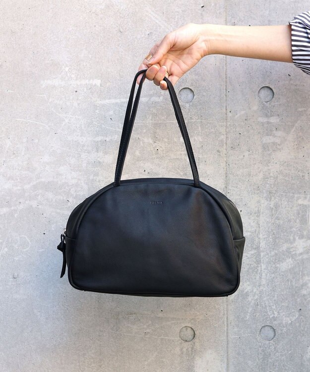 FOLNA RD ソフトレザーボストンバッグ M-SIZE ブラック