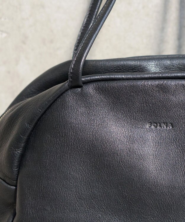 FOLNA RD ソフトレザーボストンバッグ M-SIZE ブラック