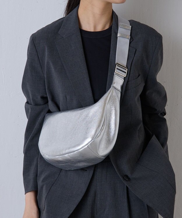 russet ソフトレザーラウンドショルダーバッグ【シルバー】(CE-1470-WEB) Silver