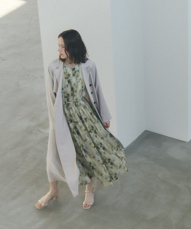 YECCA VECCA ぼかしフラワー柄ワンピース Yellow